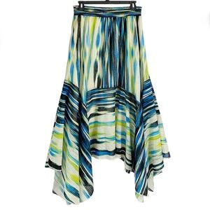 JohnPaulRichard‎ Maxi Skirt Lined Flowy Black Blue Green